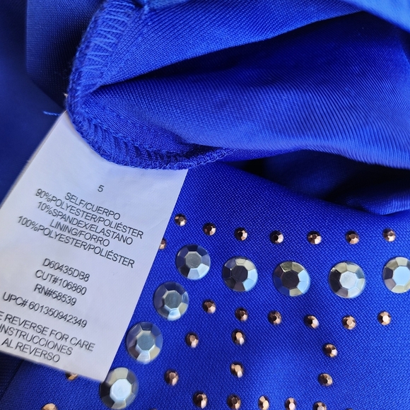 Speechless Junior's Formal Dress Blue Stretch Studded Bodycon Mini Sleveless  5 - Picture 16 of 16